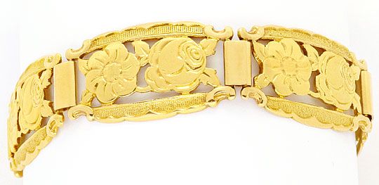 Foto 1 - Altes Goldarmband Floral Graviertes Muster Gelbgold 14K, K2476
