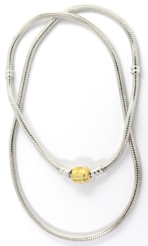 Foto 3 - Pandora Halskette, 925 Silber, 585 Goldverschluss, 50Cm, R4735