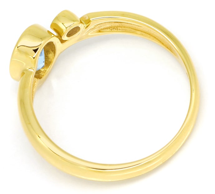 Foto 3 - Bezaubernder Aquamarin Ring mit 0,03ct Diamant 14K Gold, R6486
