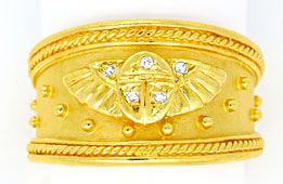 Foto 1 - Gelbgold-Ring, 5 Diamanten! Tolles Design! 14Karat/585, S0937