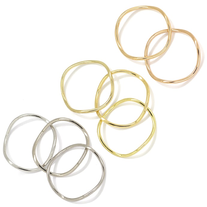 Foto 3 - 8 geschwungene Ringe in Platin Gelbgold-Weißgold-Rotgold, S2488