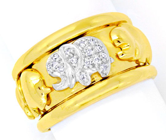Foto 2 - Ring mit Elefanten / Elephanten 15 Diamanten, S6081