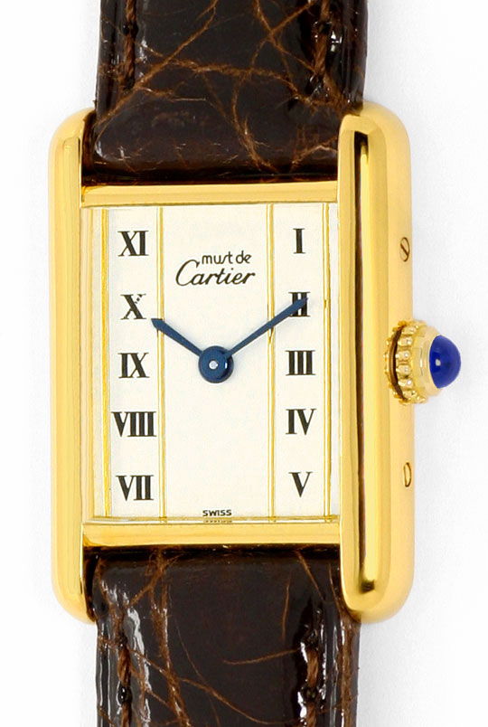 Foto 2 - must de Cartier Tank Vermeil Silber Vergoldet Damen Uhr, U2182